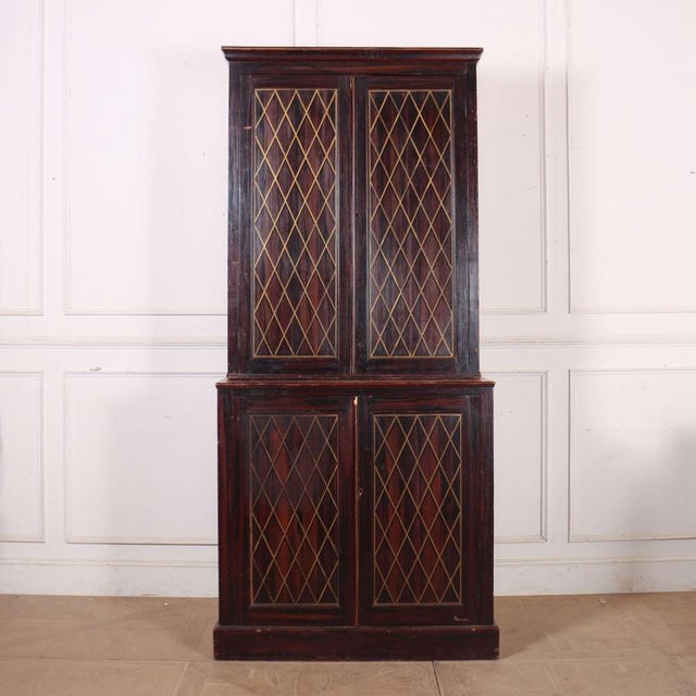 19th Century Painted Brass and Pine Cupboard For Sale - Image 9 of 9
