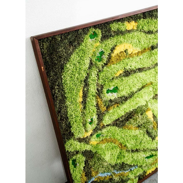 Mid Century Modern Tapestry Wall Hanging Rug Abstract Golf Course Links Shag 5x4 For Sale - Image 11 of 12
