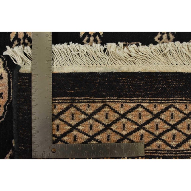 Bokhara Rug 9’2” X 12′ Black Wool Tribal Hand-Knotted Oriental Carpet For Sale - Image 13 of 13