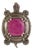 Antique Style 8 Ct Ruby & Diamond Pavé Figural Lucky Turtle Statement Brooch Pin Pendant For Sale