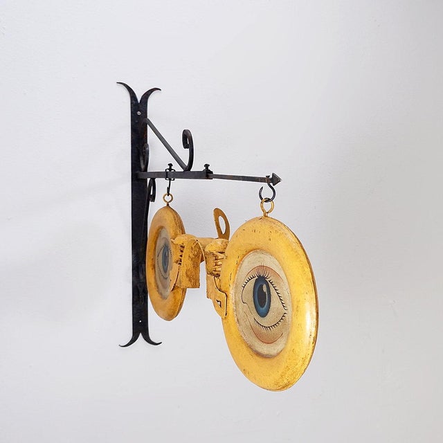 Industrial Vintage Optical Shop Sign in Metal, 1920s For Sale - Image 3 of 15