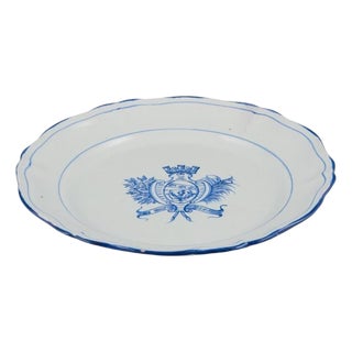 Large Round Serving Platter in Faience by Emile Gallé for St. Clement, Nancy For Sale