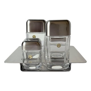 Sergio Asti for Icm Salt, Pepper and Oil Cruet Set, Italy, 1980s, Set of 5 For Sale