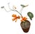 Metal Charming Vintage Italian Hand-Crafted Metal and Crepe Paper Nasturtium Topiary in Terracotta Pot For Sale - Image 7 of 12