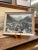 Vintage Cityscape tinted Photograph. Tape is still on the front of the glass as shown. painted wooden frame. Vintage...