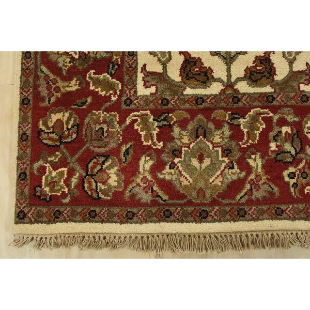 Agra Runner 4’2” X 12′ Ivory Wool Traditional Hand-Knotted Oriental Rug For Sale - Image 10 of 13