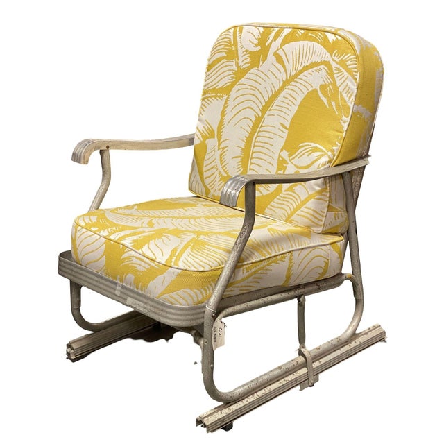 Mid-Century Modern 1950s Mid-Century Aluminum Patio/Outdoor Lounge Chair With Ski Legs For Sale - Image 3 of 11