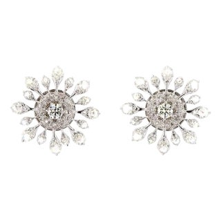 1.64 Carat Round Brilliant Cut Diamond Earrings, Pair For Sale