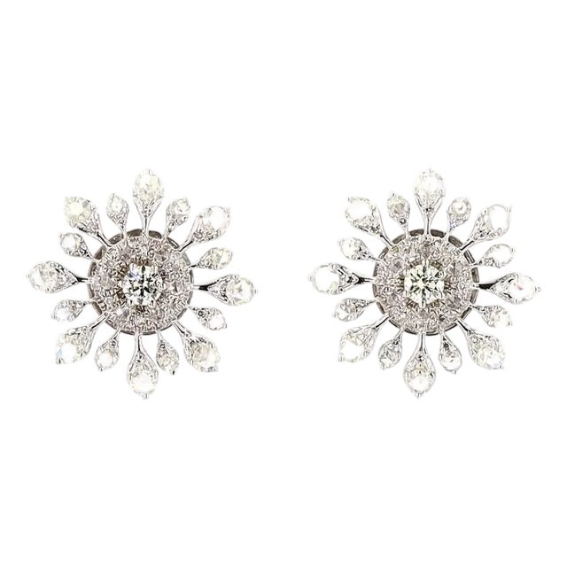 1.64 Carat Round Brilliant Cut Diamond Earrings, Pair For Sale