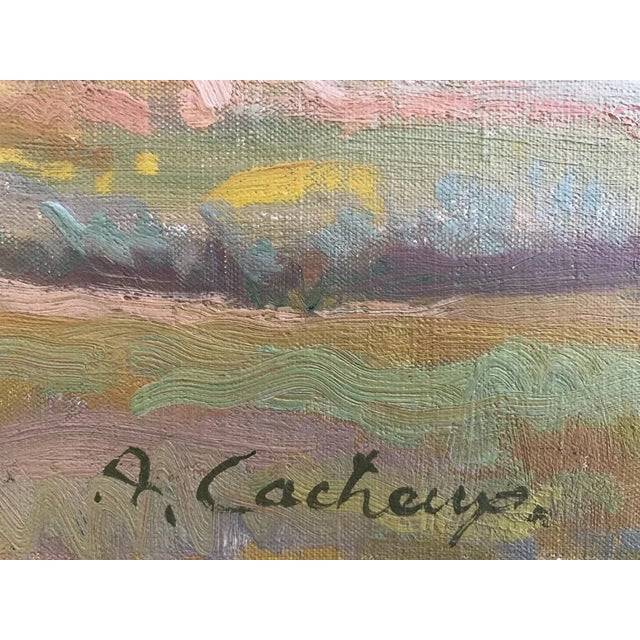 Modern Armand Cacheux, Bord de Mer et Voilier, Oil on Canvas For Sale - Image 3 of 8