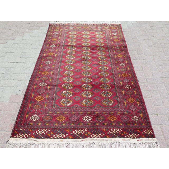 Turkish Red Handwoven Turkoman Teppich - 50"x80" For Sale - Image 13 of 13