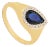 Vintage 1.5ct Pear Cut Blue Sapphire Diamond Ring 14k Yellow Gold Size 6 For Sale