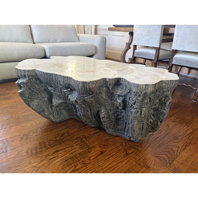 Palecek Attributed Palecek Chloe Fossil Clam Lava Coffee Table For Sale - Image 4 of 15