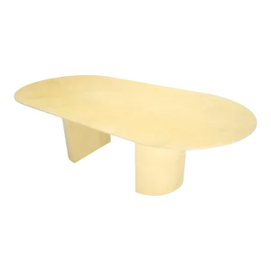 Large Oval Racetrack Knife Edge Lacquered Parchment Goat Skin Dining Table MINT