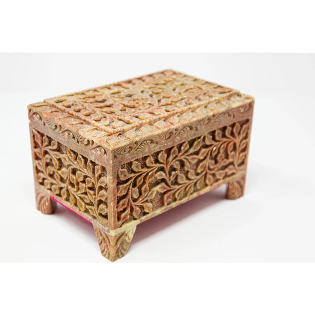 Hand-Carved Stone Jewelry Box Rajasthan, India For Sale - Image 9 of 13