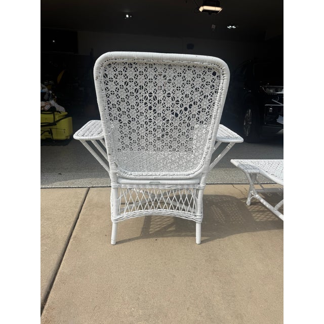 Wood 1920s Heywood Wakefield Wicker Chair For Sale - Image 7 of 7