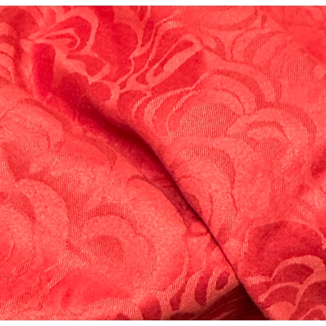 Modern Nancy Corzine Sag Harbor Pompeian Red Heavy Linen Damask Fabric 2.5yard Panel Maker: Nancy Crzine Pattern: Sag...