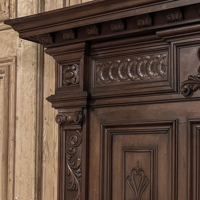 Antique Italian Renaissance Revival Walnut Mantel Mirror For Sale - Image 17 of 17