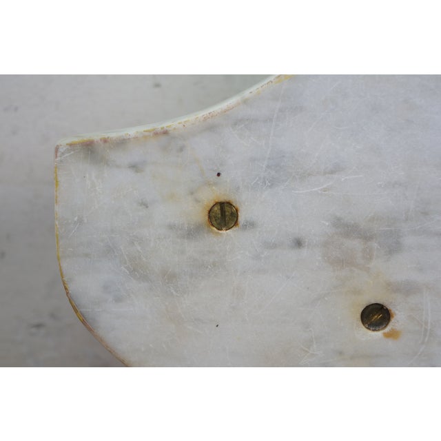 Antique Victorian White Carrara Marble Bathroom Wall Sconce Shelf 15" For Sale - Image 10 of 13