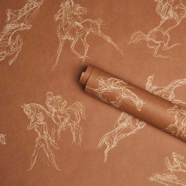 Schumacher Schumacher x Backdrop Tanbark Wallpaper In Earthy Brown For Sale - Image 4 of 4