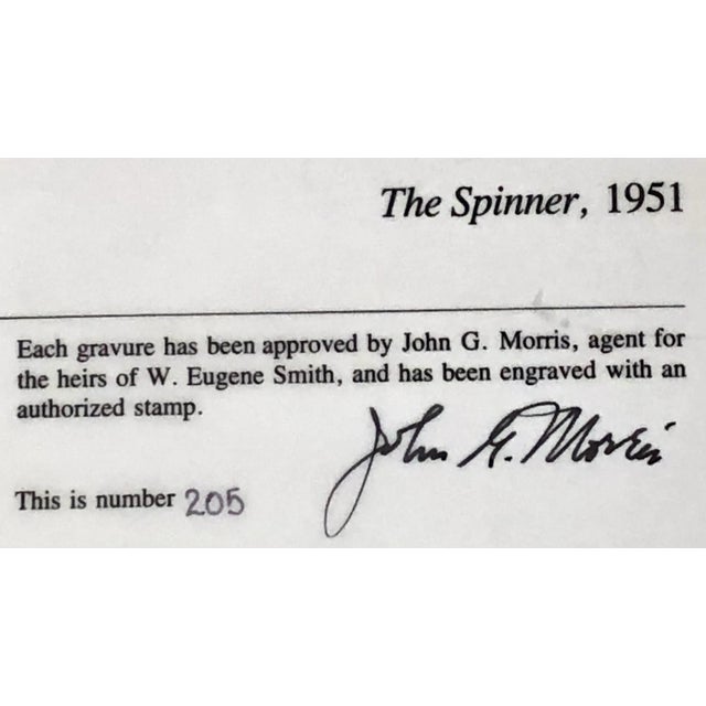 W. Eugene Smith 1951 the Spinner Limited Edition Hand Pulled Dust Grain Photogravure For Sale - Image 11 of 12