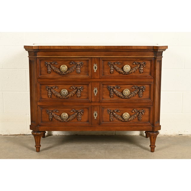Karges French Regency Louis XVI Burled Walnut Chest of Drawers For Sale - Image 14 of 14