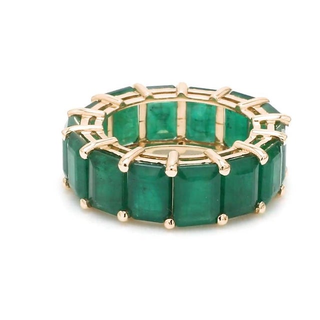 Metal Natural 4.78 cts emerald ring in 14k gold For Sale - Image 7 of 18