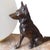 Vintage German Shepherd Table Lamp with Opaline Glass Globe from Tedd, 1930s For Sale - Image 3 of 10