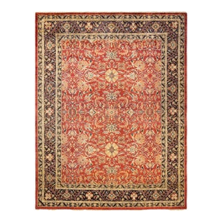 Eclectic Hand-Knotted Area Rug - Orange, 7' 10" x 10' 2" For Sale