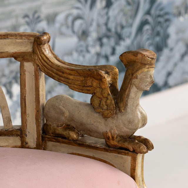 18th C. Italian Neoclassical Sphinx Sofa in Original Paint and Giltwood For Sale - Image 17 of 18
