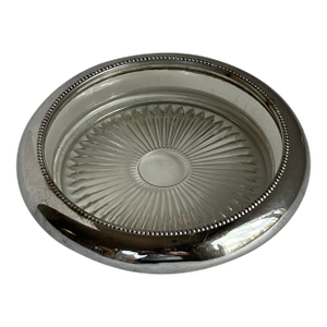 Silver-Plate and Glass Wine Coaster