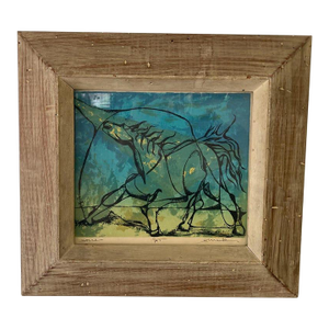 Vintage Mid Century Signed & Numbered H.Mark Framed Horse Lithograph