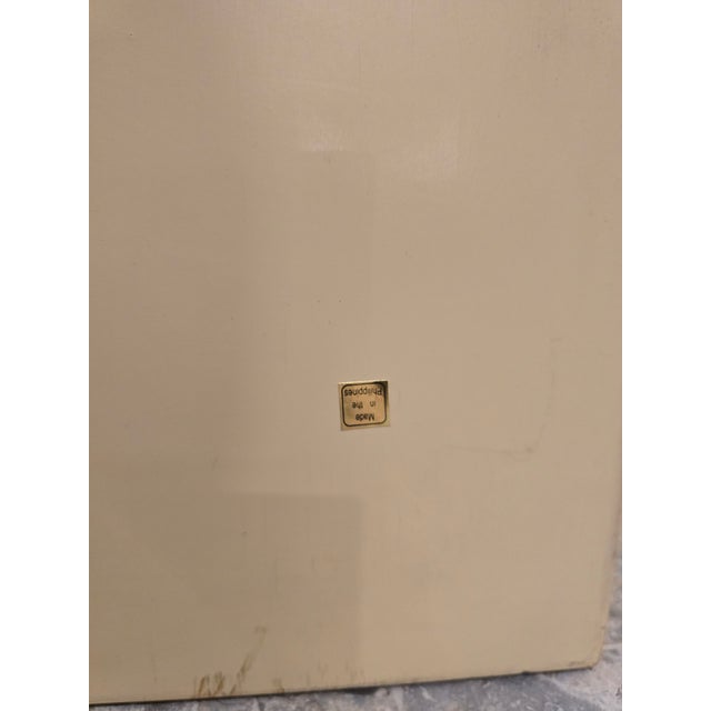 Glass Large Vintage Coconut Shell Mirror For Sale - Image 7 of 11