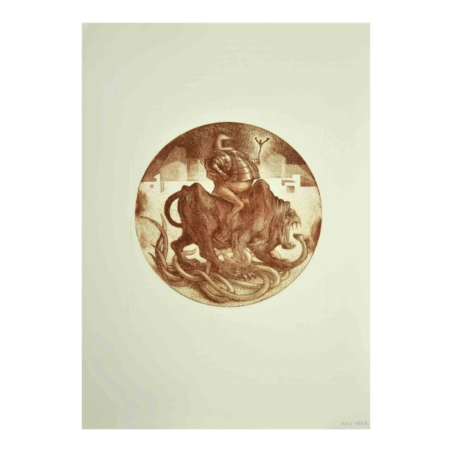 Leo Guida, Winning Hero, Original Etching, 1971 For Sale