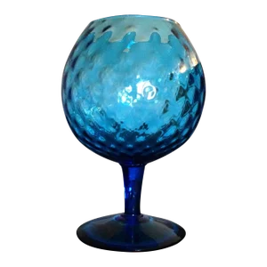 Large Italian Blue Glass Goblet