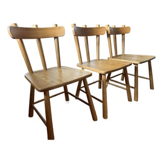 Three Mya Oak Wooden Dining Chairs For Sale