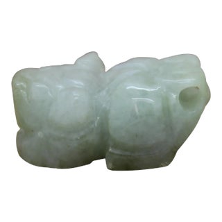 Natural Jade Carved Chinese Wealth Protector Fengshui Pixie Pendant Figure For Sale