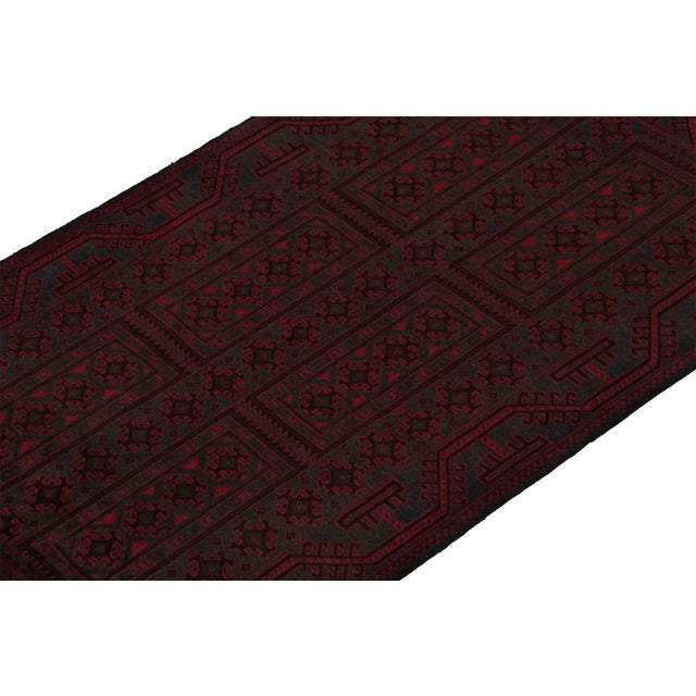 Rug & Kilim Rug & Kilim’s Baluch Tribal Rug in Deep Blue With Red Geometric Patterns For Sale - Image 4 of 7