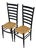 Mid 20 Th C Pair Italian Chiavari Paolo Bufa Style Chairs High Back Ladder Ebonized Rush For Sale