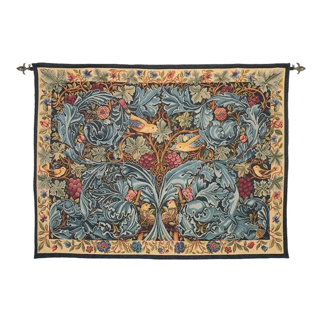 Vine & Acanthus Loom Woven Tapestry - Requires Rod Size 2 For Sale