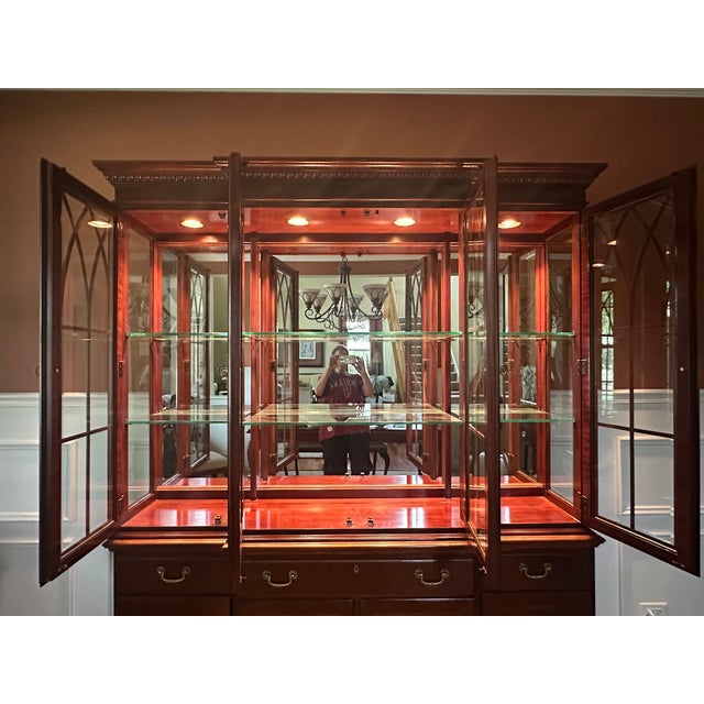 Brown Ethan Allen Vintage Mahogany China Cabinet For Sale - Image 8 of 10