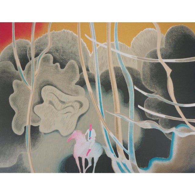 Albert Zavaro (1925-2022) Morning Ride Original color lithograph Signed in pencil Limited edition of 170 copies (the...