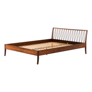 Vintage Danish Double Bed in Rosewood by Ole Wanscher, 1960s For Sale