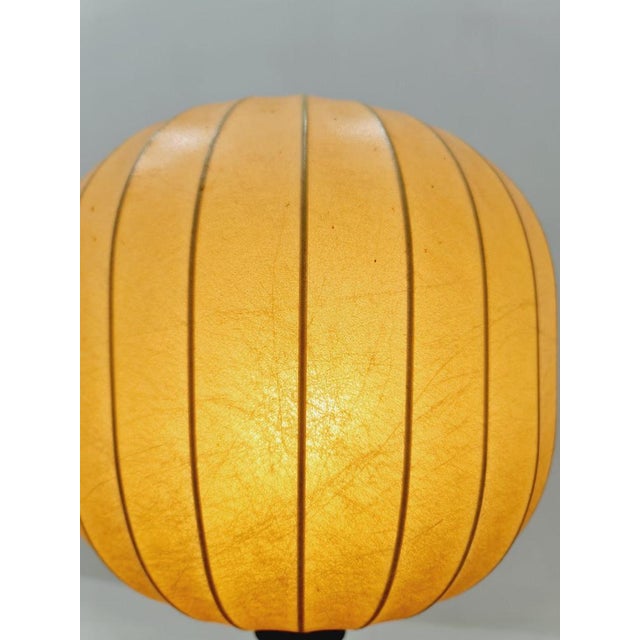 Wood Mid-Century Cocoon Teak and Brass Table Lamp from Vereinigte Werkstätten Munich, 1960s For Sale - Image 7 of 12