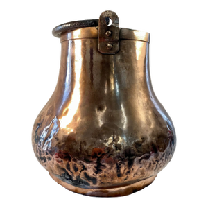 French Country, Antique, Hammered Copper Pot, 1890