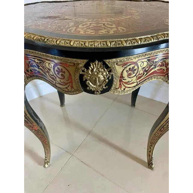 Wood Ancient French Boulle Center Table, 1860s For Sale - Image 7 of 13
