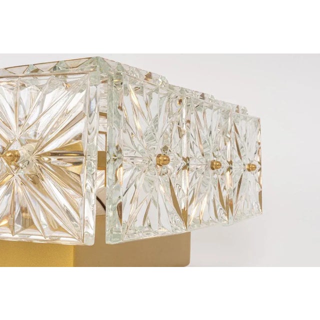 Large Flushmount Faceted Crystal Light Fixture by Kinkeldey, Germany For Sale - Image 6 of 10