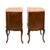 Early 20th Century Antique Pair of French Walnut Nightstands With Pink‑Orange Marble Tops and Cabriole Legs For Sale - Image 5 of 6
