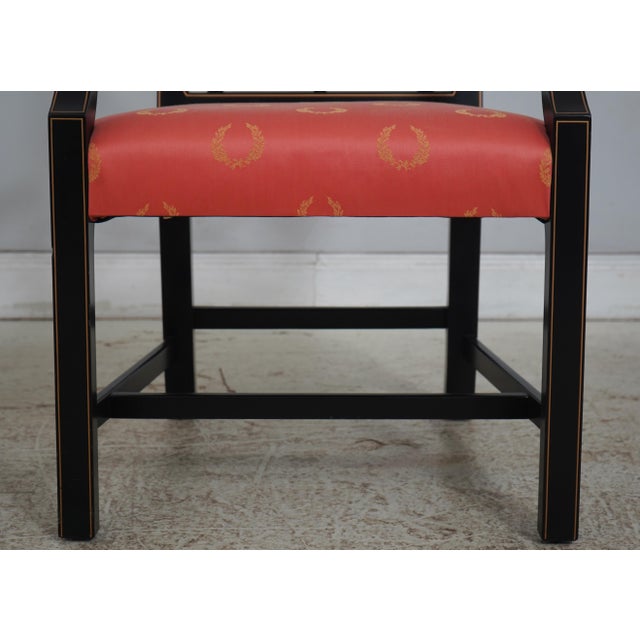 Black Pair of Kindel Black & Gold Chinese Chippendale Armchairs For Sale - Image 8 of 18