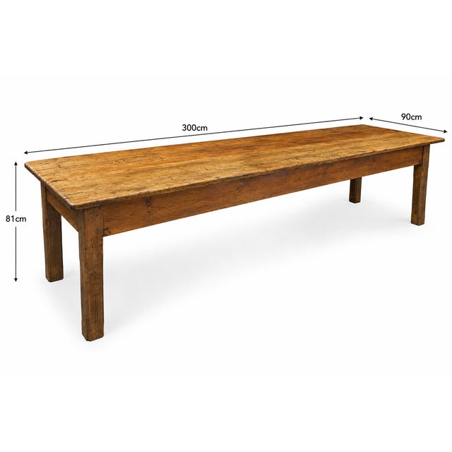 English Farmhouse Harvest Table in Pine and Elm, 1850 For Sale - Image 4 of 9
